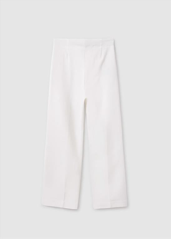 Pantaloni Mayoral di tessuto Écru Regular Fit.