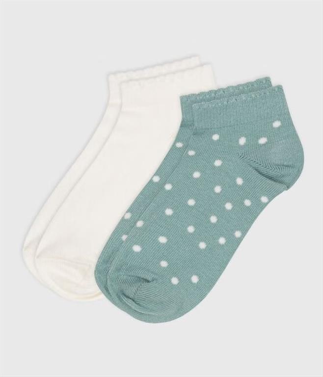 Petit Bateau 2 paia di calzini in cotone a pois bambina