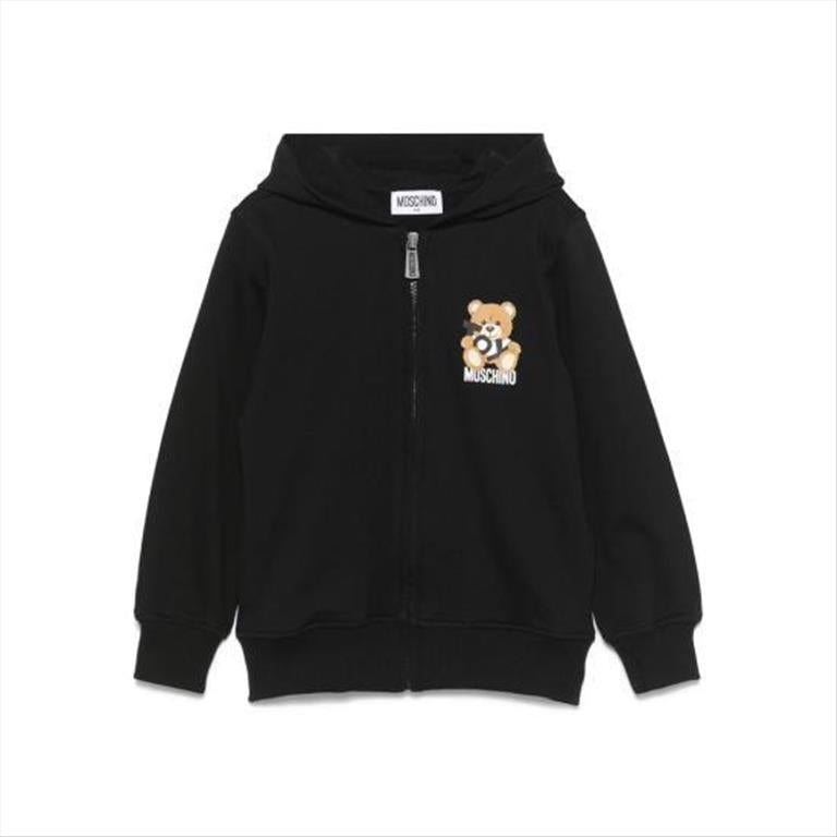 Felpa Zip e Cappuccio Moschino.