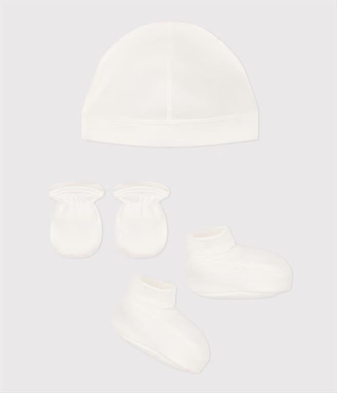 SET CON CUFFIETTA, BABBUCCE E MUFFOLE BEBÈ