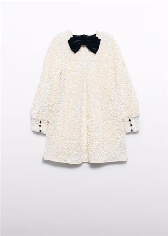 Abito bambina Abel&Lula con lustrini e fiocco sul retro