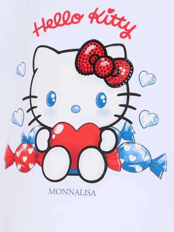 MONNALISA T-Shirt Bianca Hello Kitty Bambina