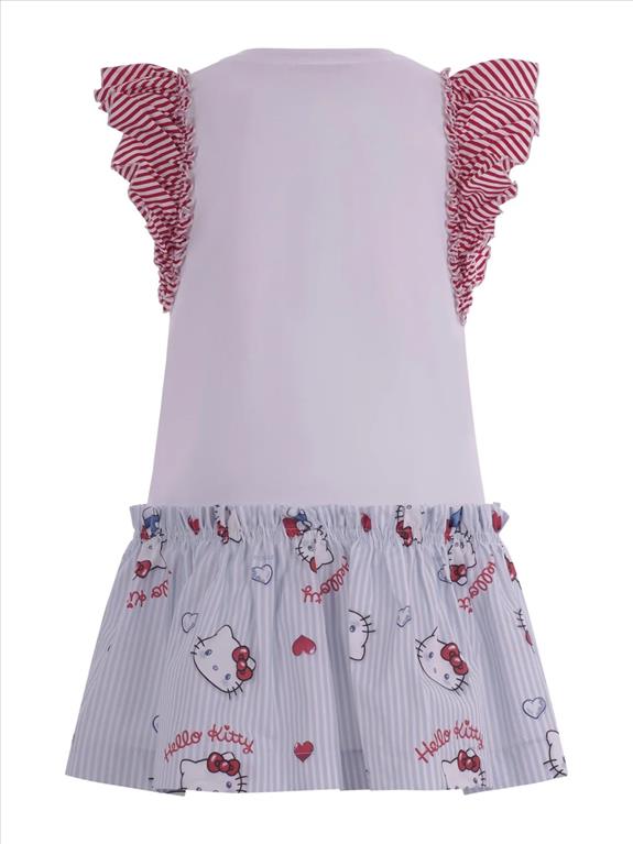 ABITO PER BAMBINA MONNALISA MULTICOLOR CON STAMPA GRAFICA SUL DAVANTI.