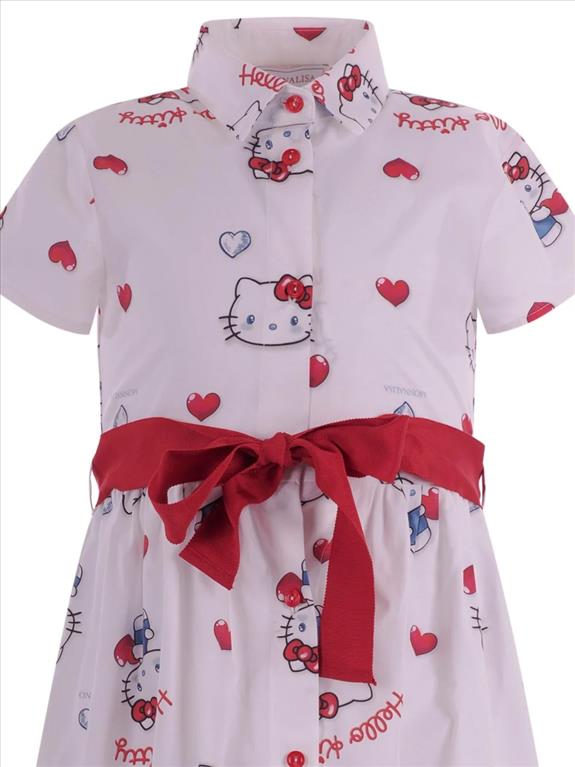 MONNALISA GIRL'S MULTICOLOR DRESS WITH ALL-OVER GRAPHIC PRINT