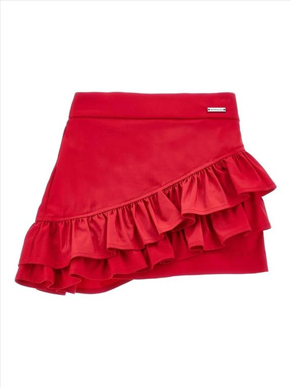 GONNA PER BAMBINA MONNALISA ROSSA CON DESIGN CON RUCHES