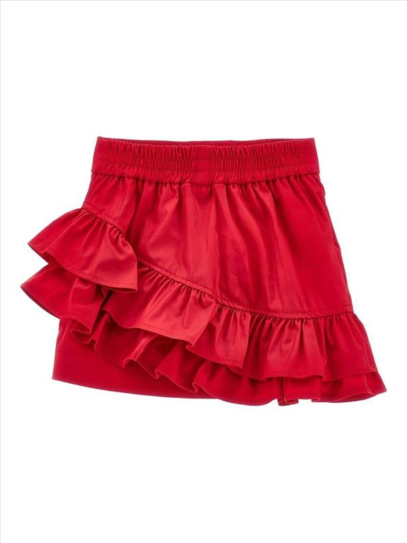 GONNA PER BAMBINA MONNALISA ROSSA CON DESIGN CON RUCHES