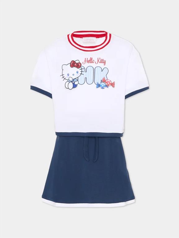SET DUE PEZZI T-SHIRT GONNA PLISSETTATA PER BAMBINA MONNALISA.