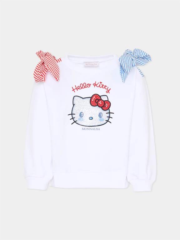 MONNALISA Felpa Bianca Hello Kitty Bambina