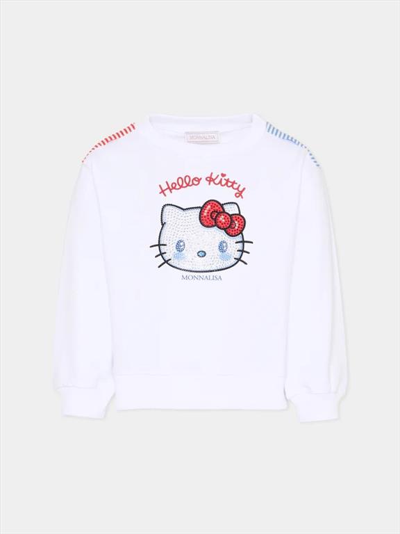 MONNALISA Felpa Bianca Hello Kitty Bambina