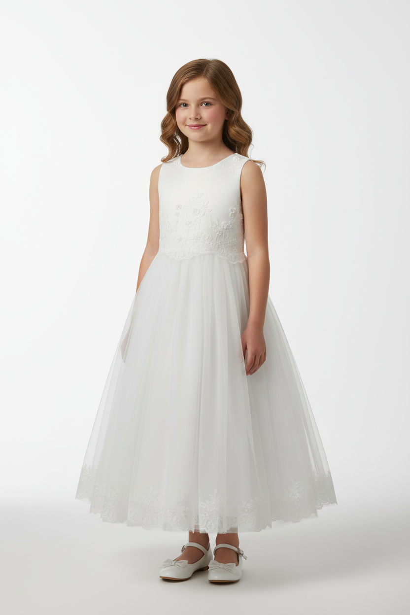 Abito da Cerimonia bambina in Tulle e Pizzo Bella Brilli