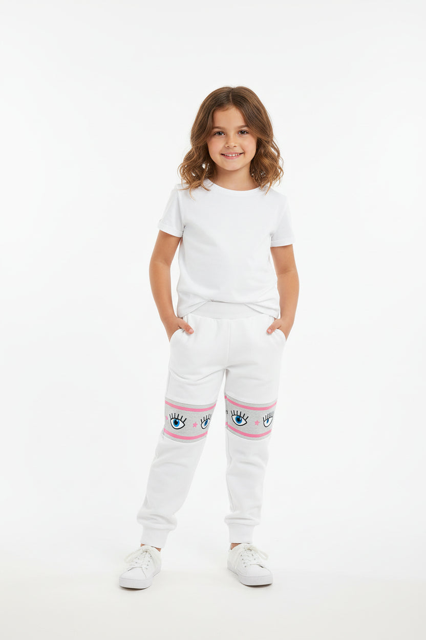 Pantaloni Chiara Ferragni con dettaglio iconico sulle gambe.