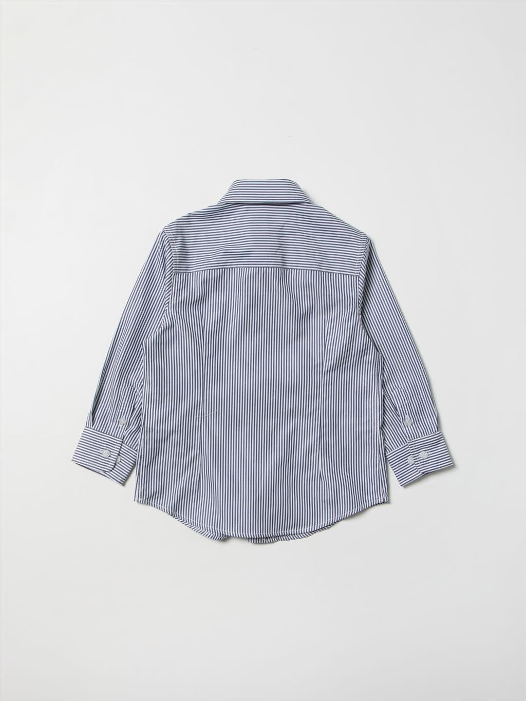 Fay camicia celeste a righe bambino in cotone.