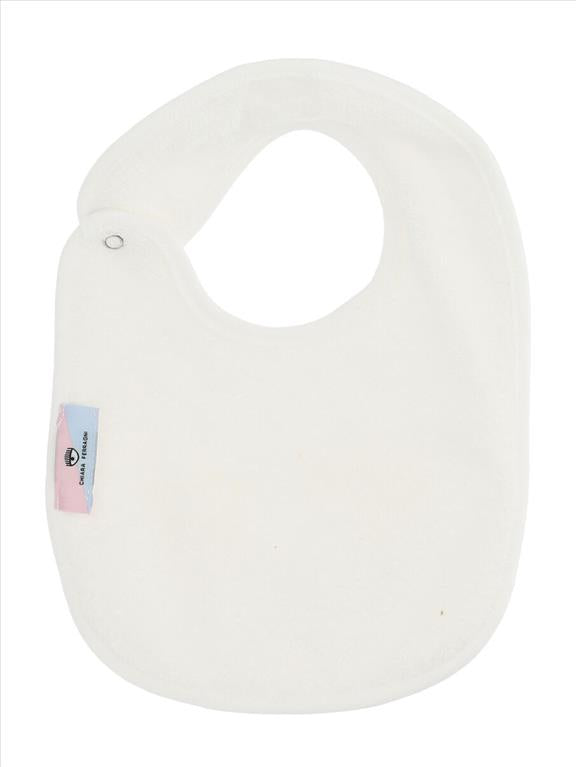 Bavaglino panna Chiara Ferragni con logo iconico oro.