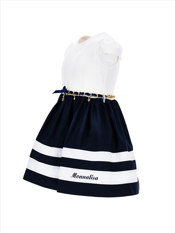 Abito popeline con cintura a catena MONNALISA.