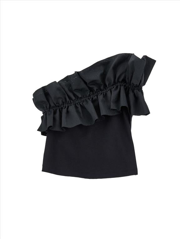 MONNALISA one-shoulder jersey top