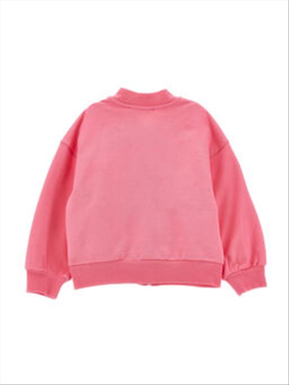 Zip-up sweatshirt with anemone embroidery