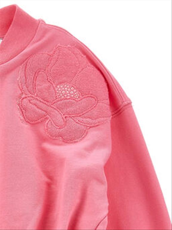 Monnalisa embroidered anemone zip-up sweatshirt.