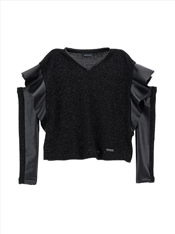 Blusa lurex con manicotti