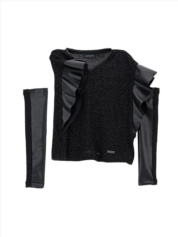 Lurex blouse with sleeves