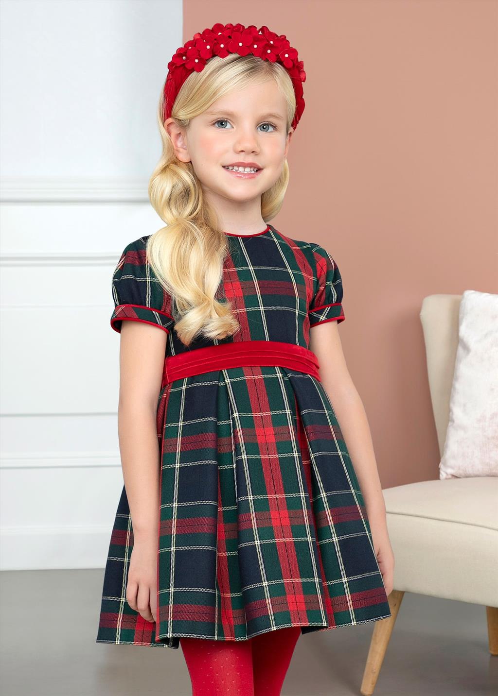 Tartan Check Dress for Girls