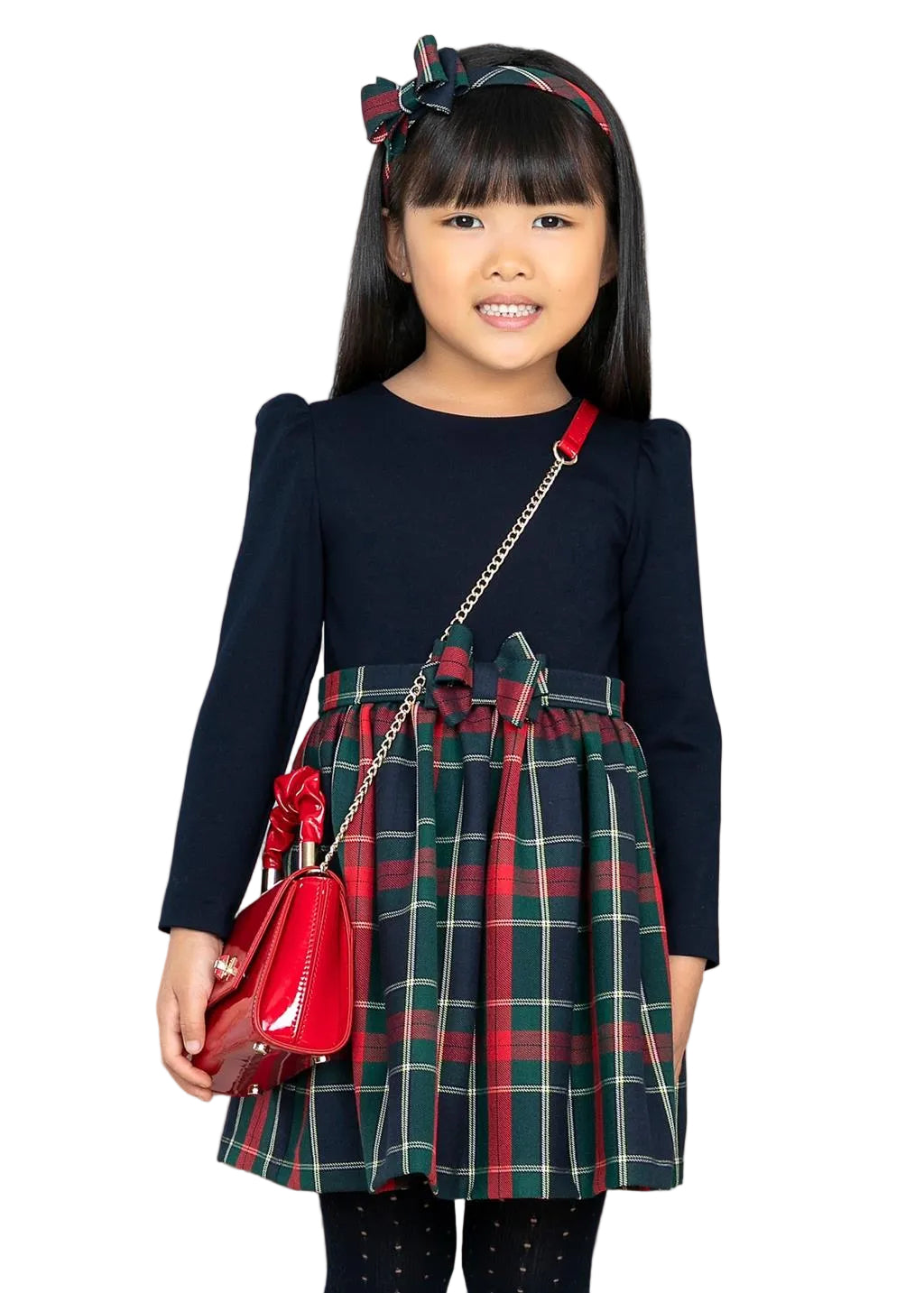 Abito Combined Quadri Bambina
