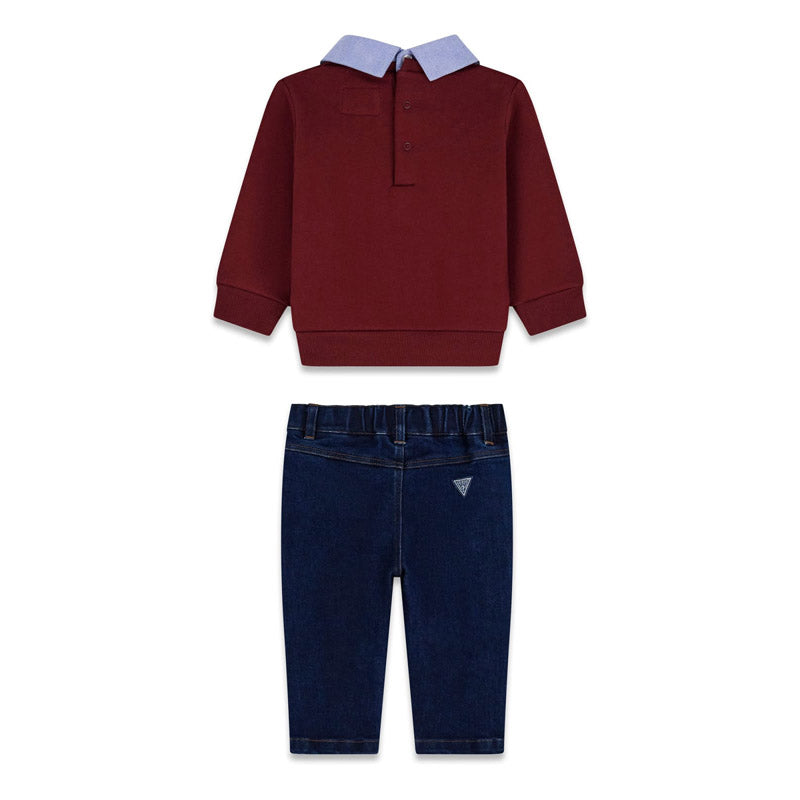 Completo da neonato Guess composto da due pezzi con pantaloni in denim.