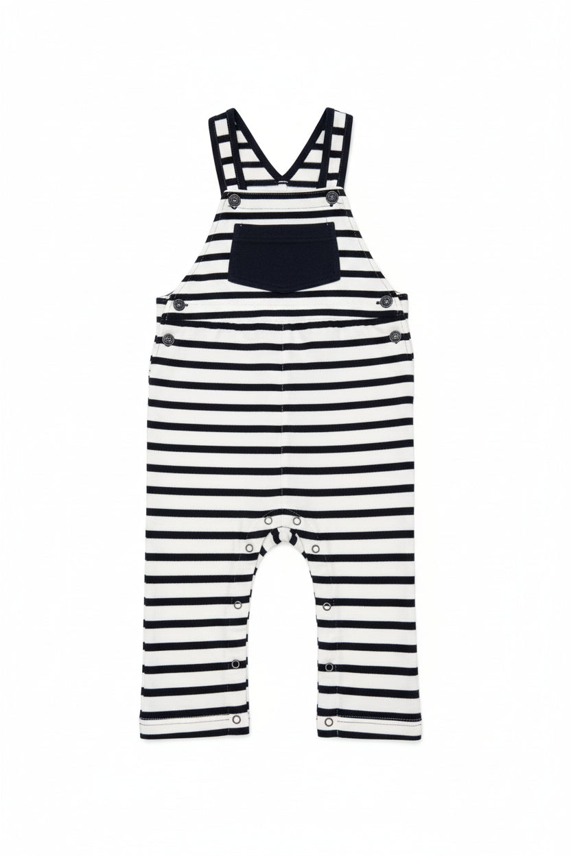 Salopette Petit Bateau righe.