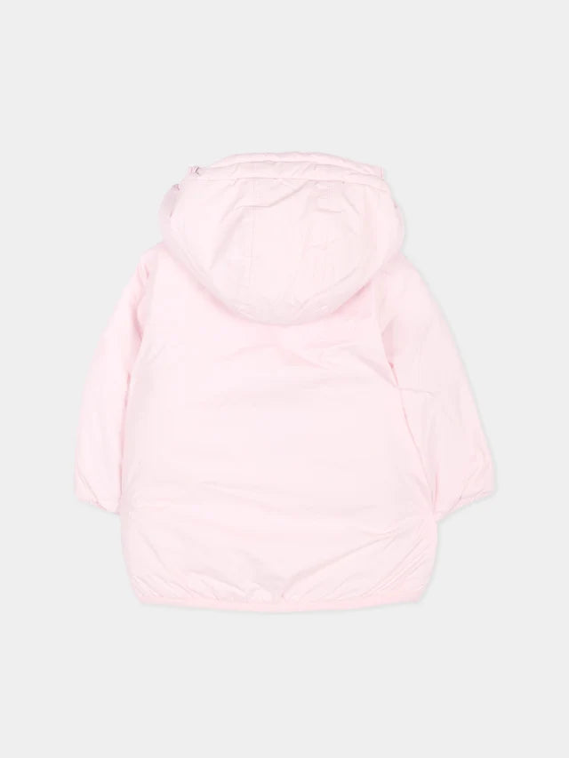 Piumino rosa Claudine Orsetto per neonata con logo K-Way