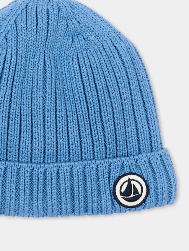 Cuffietta per neonato in cotone con fodera in pile Petit Bateau