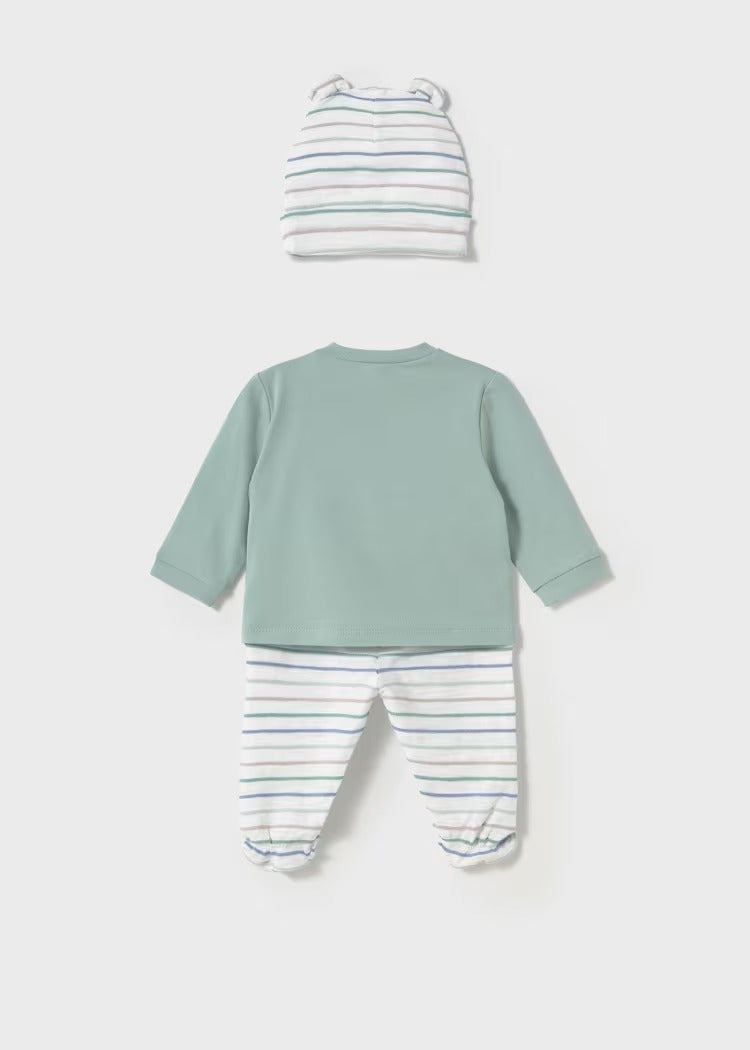 Cotton Two-Piece Sleepsuit with Hat