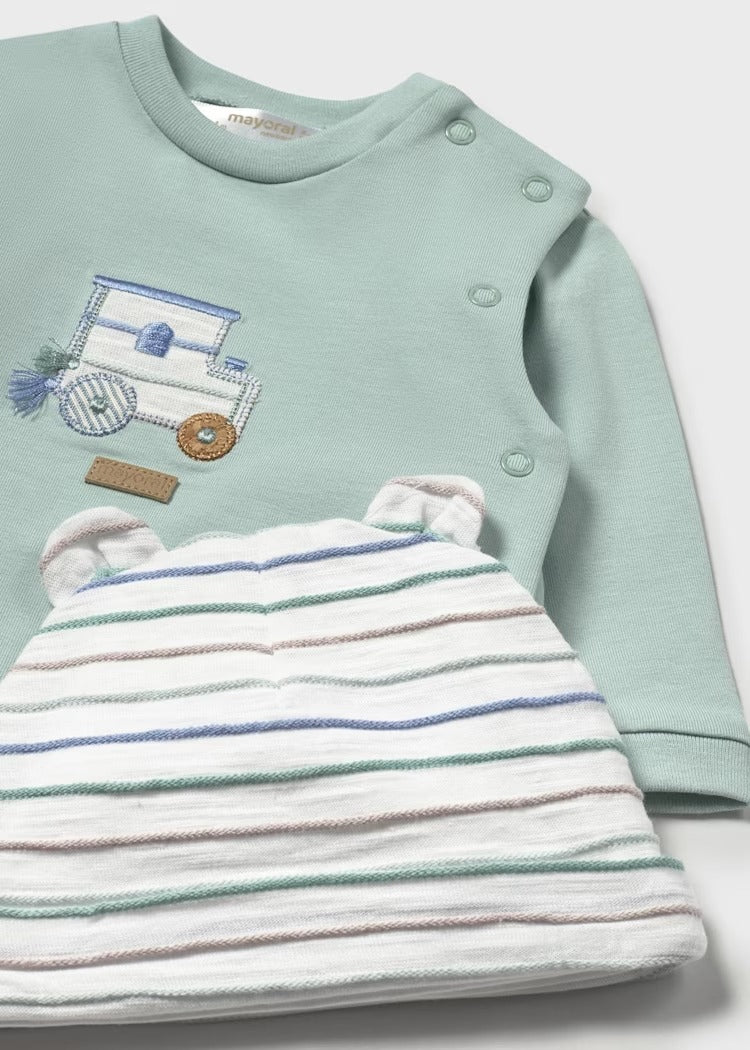 Cotton Two-Piece Sleepsuit with Hat