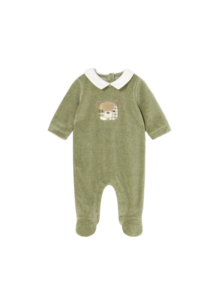 Pigiama ciniglia con colletto neonato