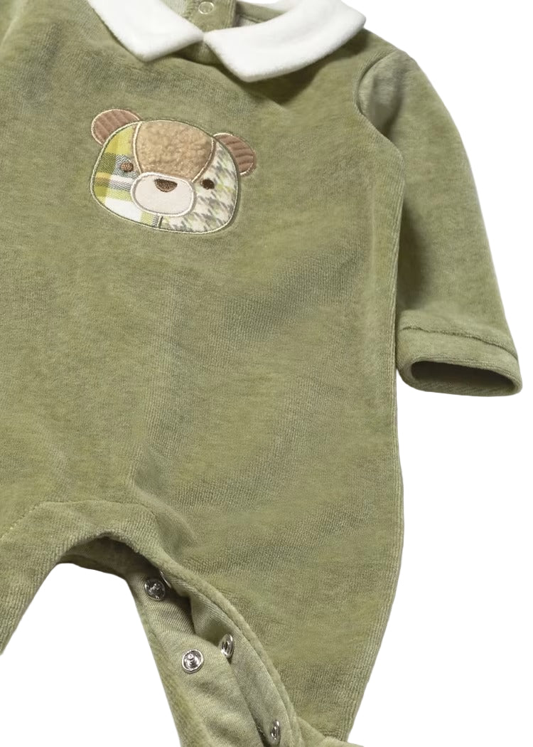 Pigiama ciniglia con colletto neonato