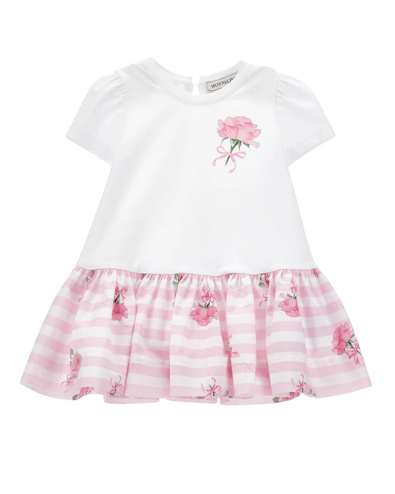 Vestito Floreale Rosa/Bianco da Neonata