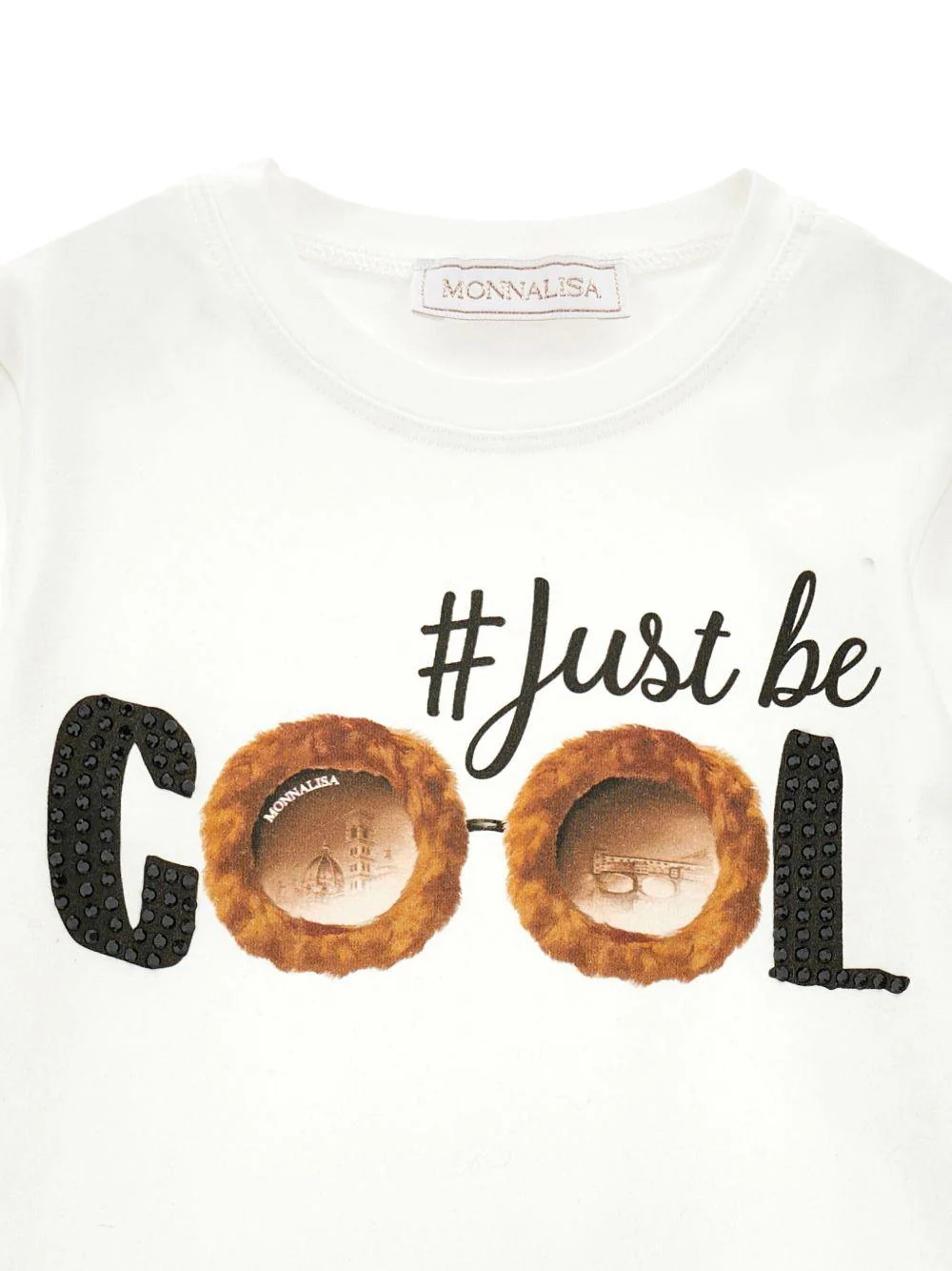 T-shirt per bambina Monnalisa bianca con stampa grafica