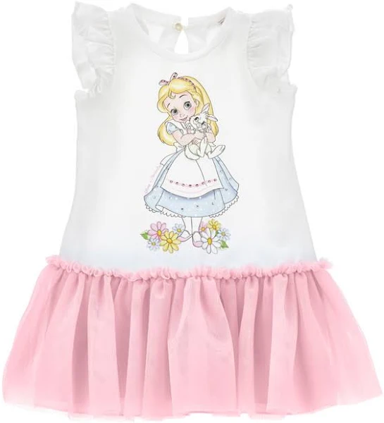 Monnalisa vestito bianco neonata in cotone