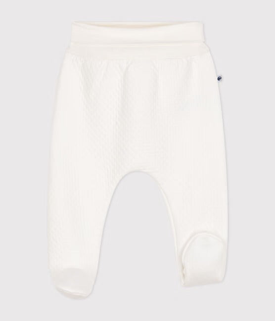 PANTALONI CON PIEDINI IN TUBIQUE TRAPUNTATO NEONATO
