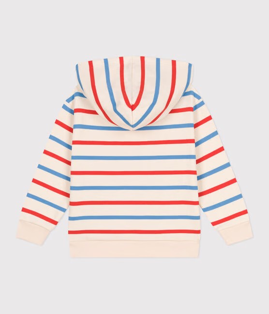 FELPA CON CAPPUCCIO BAMBINO UNISEX IN COTONE A RIGHE