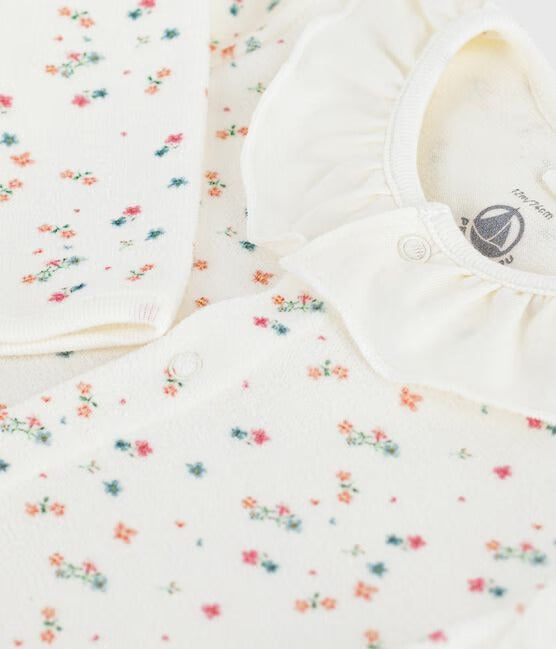 PIGIAMA CON COLLETTO IN CINIGLIA A FIORI NEONATO