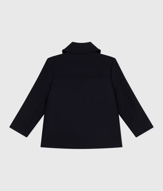 CABAN BAMBINA IN PANNO DI LANA TINTA UNITA