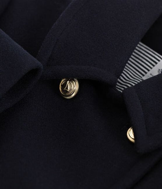 CABAN BAMBINA IN PANNO DI LANA TINTA UNITA