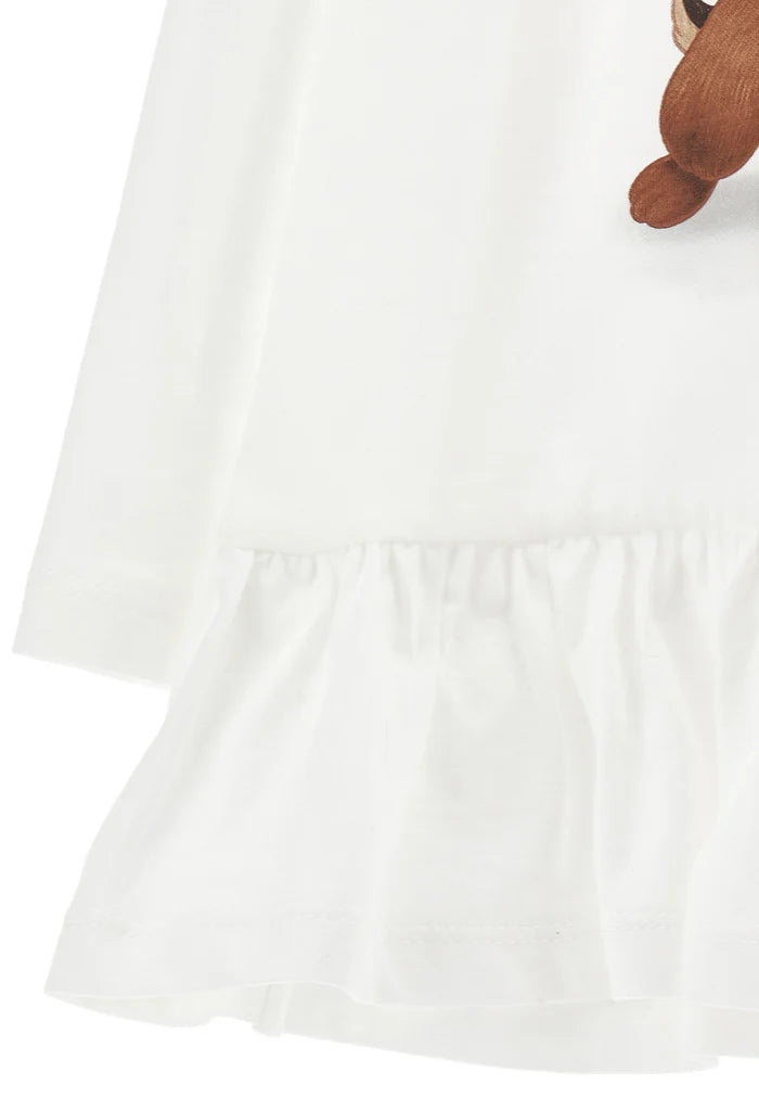 Monnalisa maxi t-shirt panna bambina in jersey di cotone