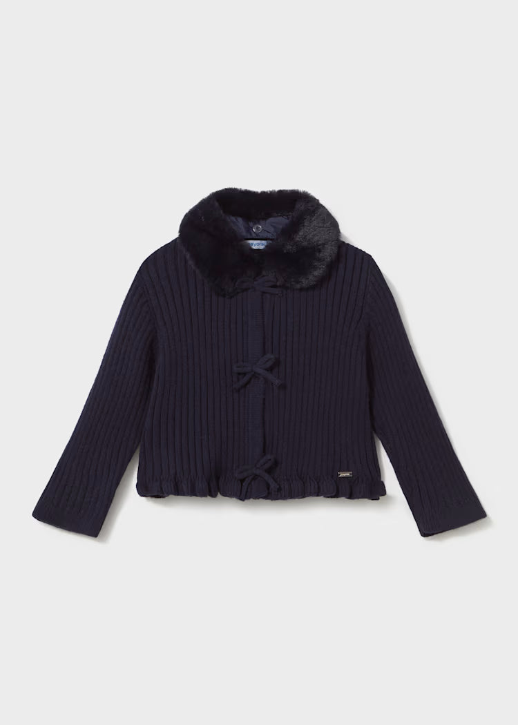 Cardigan con colletto pelliccia Bimba Mayoral