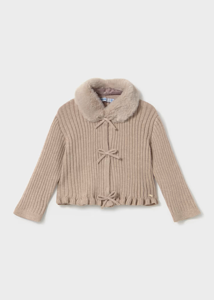 Cardigan con colletto pelliccia Bimba Mayoral