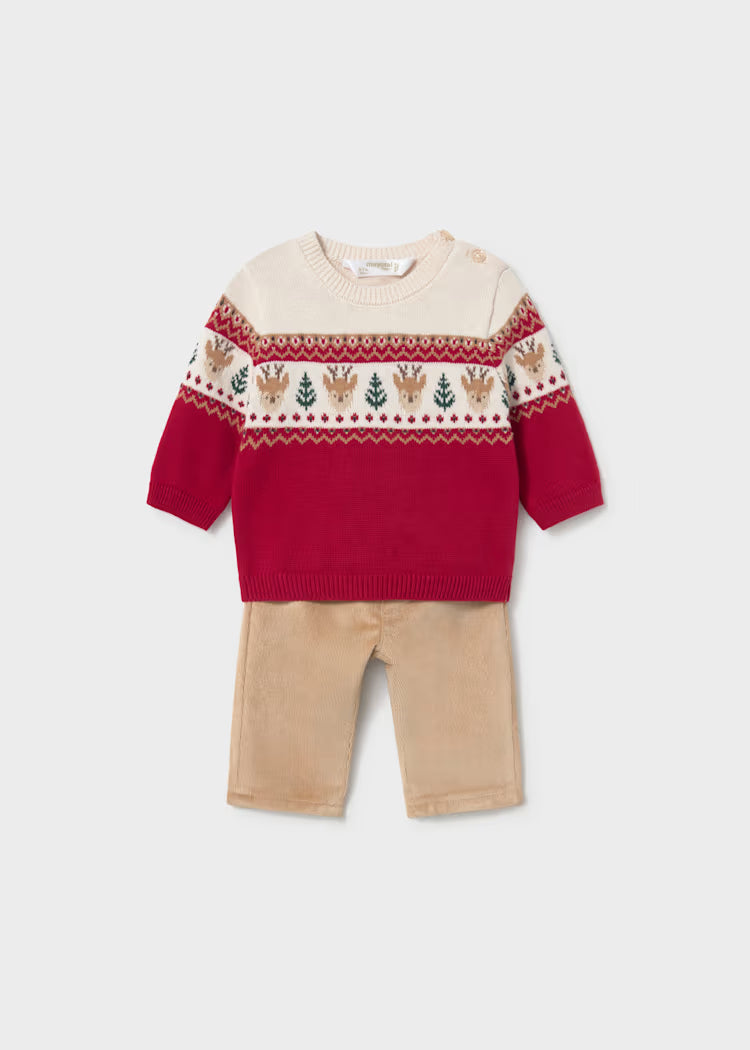 Completo pantalone e maglione animali Neonato Bimbo