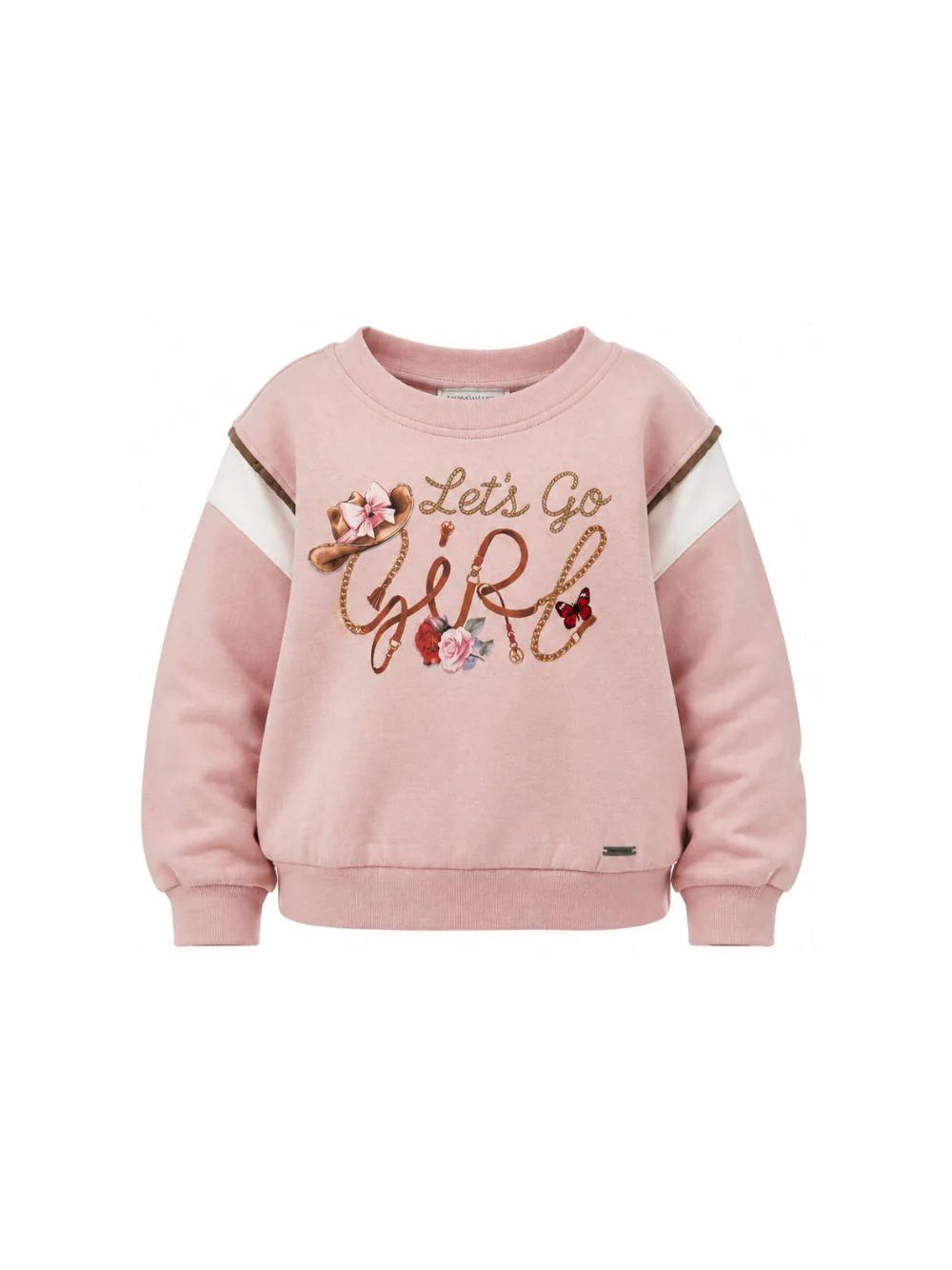 Felpa per bambina Monnalisa rosa con stampa grafica