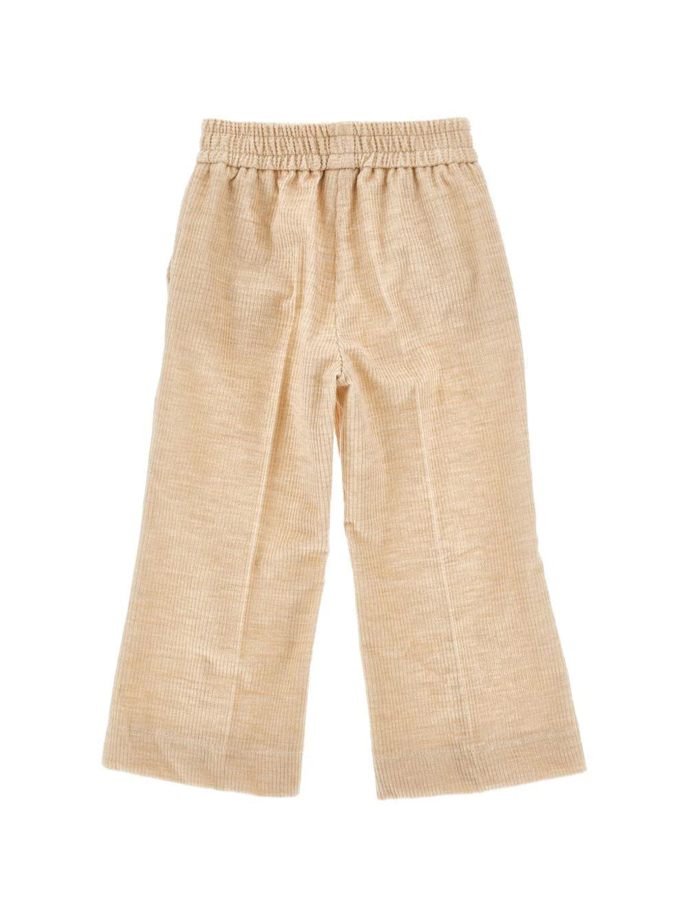 Pantaloni per bambina Monnalisa beige con tessuto a coste