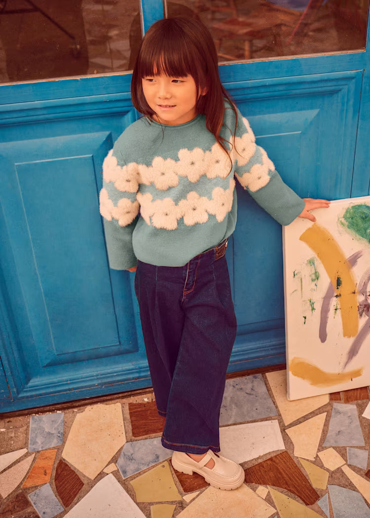 Pantalone jeans wide leg bambina Mayoral