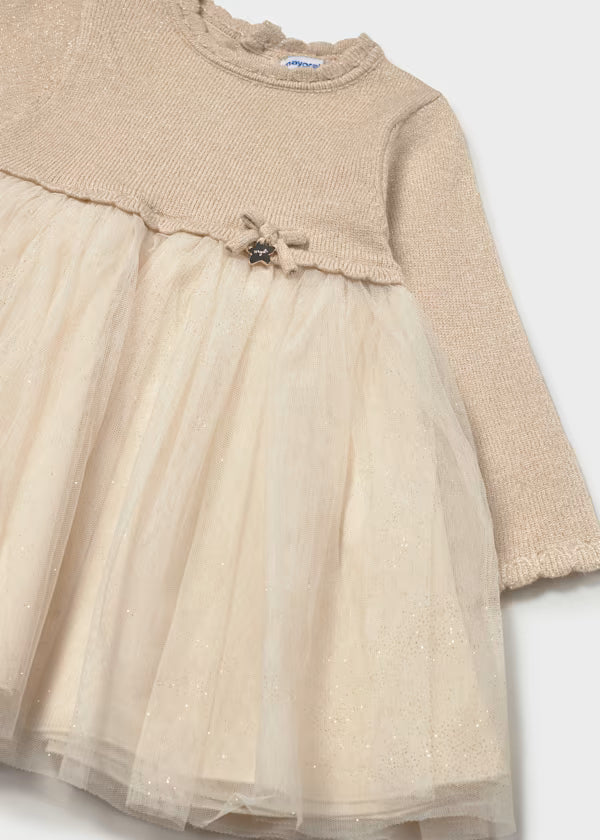 Vestito combinato tulle neonata Mayoral