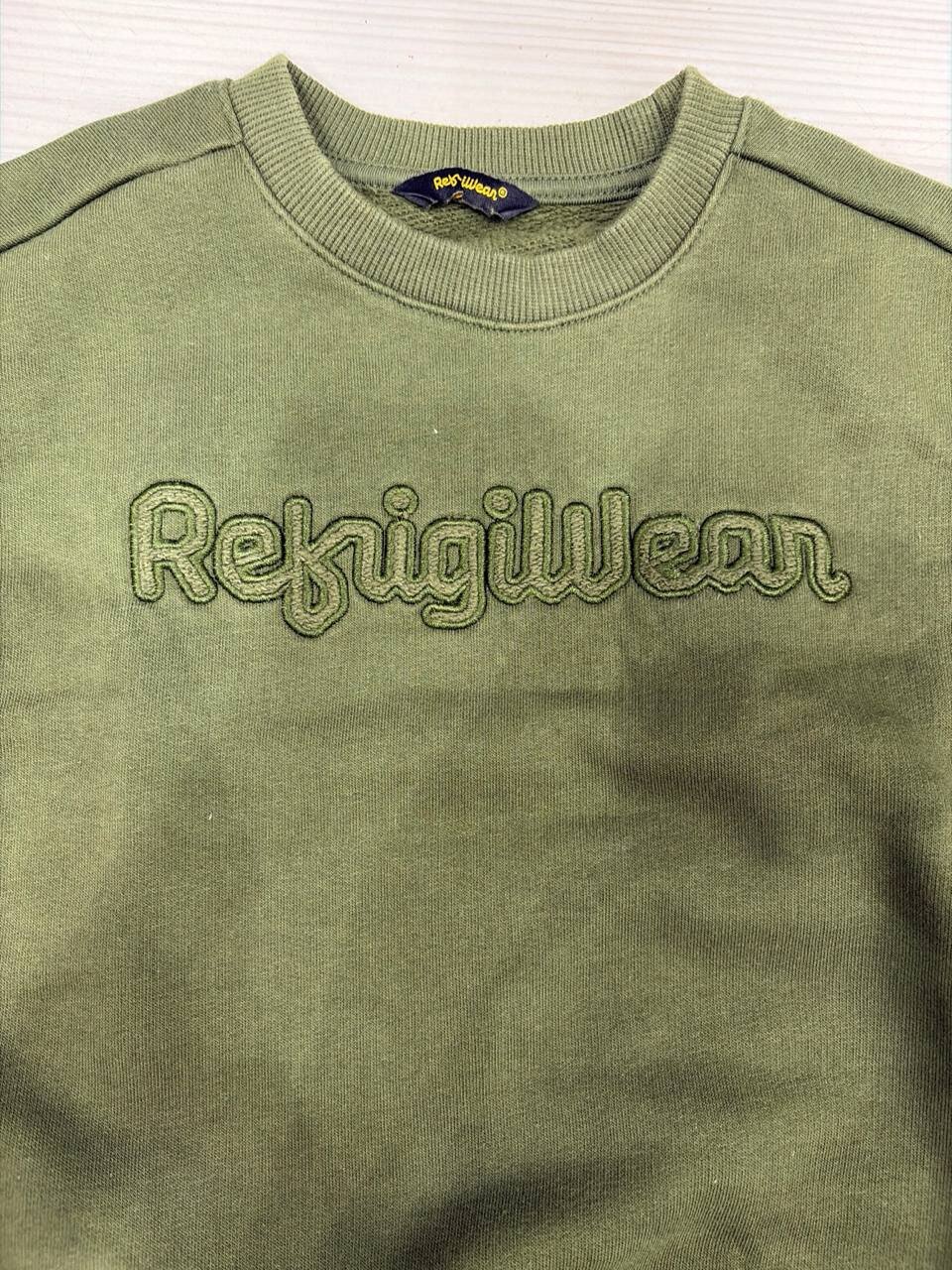 Felpa oversize bambino Verde Oliva RefrigiWear